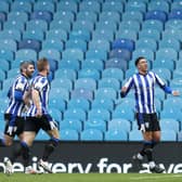 Liam Palmer of Sheffield Wednesday celebrates his goal. (Photo by Lewis Storey/Getty Images)