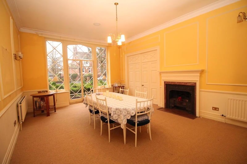 The dining room overlooks the front garden and is one of four reception rooms inside the house.

Photo: Rightmove