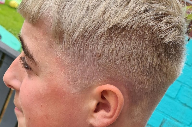 Harvey, age 13, with his Phil Foden-inspired haircut.