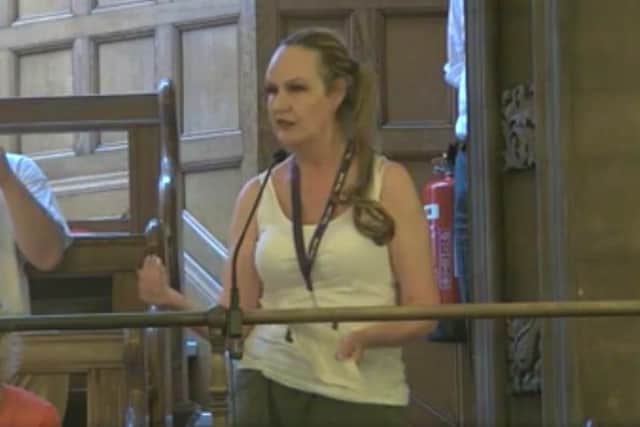 Helen Eadon, at the Link Community Hub which provides lifeline support for people on the Stradbroke estate, speaking during the latest Sheffield Council full council meeting.