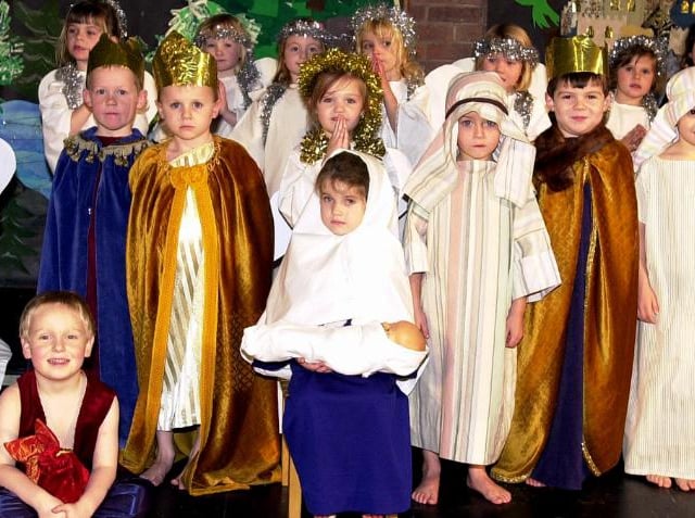 Tickhill Eastfield School pupils performing a nativity in 2003.