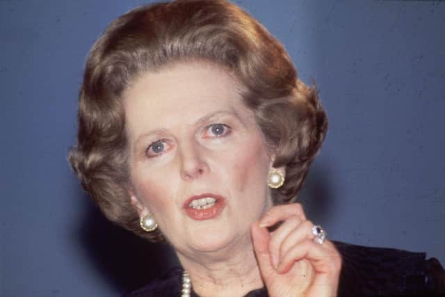 1984:  British Prime Minister Margaret Thatcher speaking her mind.  (Photo by Hulton Archive/Getty Images)