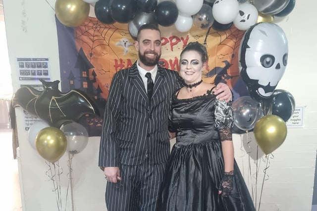 What a great couples costume from Lucy Gibson. The pair are dressed as a spooky Gothic bride and groom.