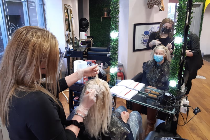 Sandie Saunders was delighted to be getting her hair done by Andrea Purvis at House of Elite.