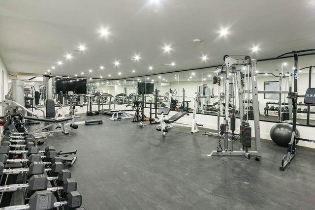 The property's purpose-built gym wouldn't look out of place at a health club.