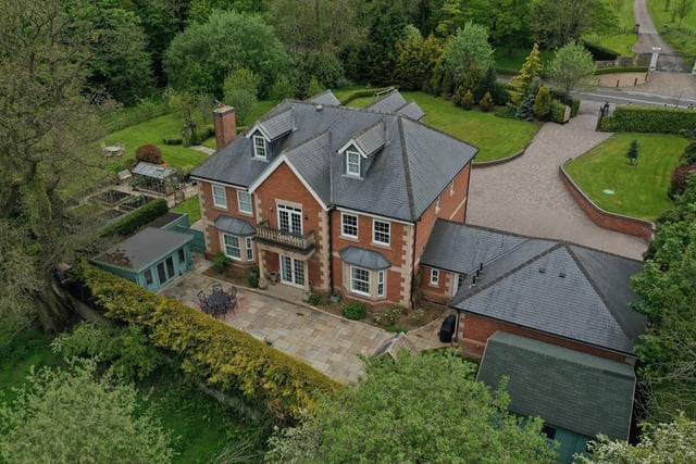 This aerial shot of Hart Lodge shows an impressive property set in 1.5acres.