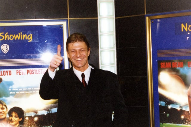 Actor, Sean Bean attending the premiere of the film 'When Saturday Comes' at the Warner Brothers Cinema, Meadowhall Shopping Centre, February 8 1996