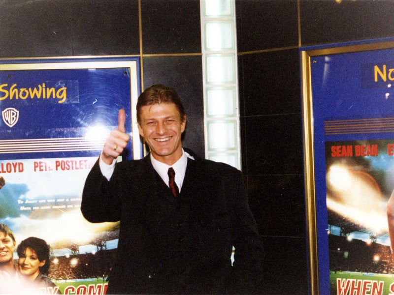 Actor, Sean Bean attending the premiere of the film 'When Saturday Comes' at the Warner Brothers Cinema, Meadowhall Shopping Centre, February 8 1996
