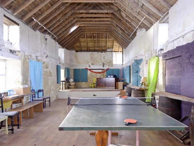 Barn interior.