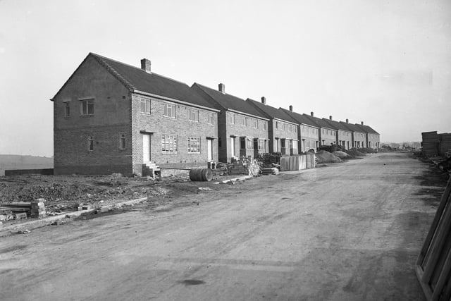 Council houses nearing completion on Farringdon Estate in April 1952.