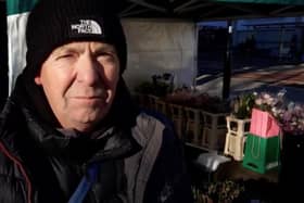 Flower seller Andrew Millard has had a stall for 34 years, and has been outside Iceland on The Moor for the last decade. But at Moorfoot he says takings are 75 per cent down.