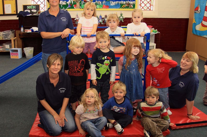 Openwoodgate playgroup youngsters and leaders at St Mark's Church Hall in Belper in 2010.