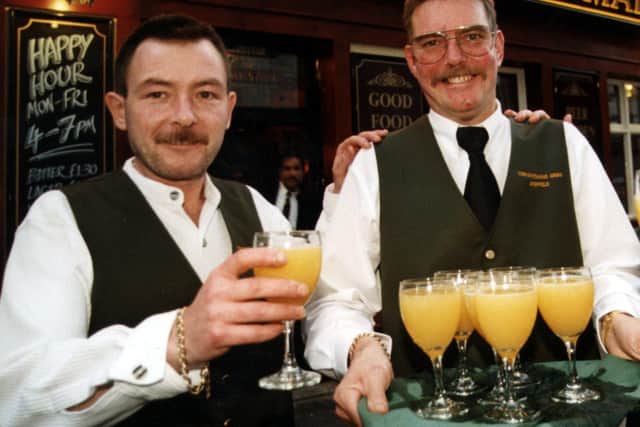 Paul Clarke, left, and David Silvester pictured outside their latest venture together in June 1999 - the newly-refurbished Yorkshiremans Arms. The pub in Burgess Street, Sheffield city centre is now subject to an emergency demolition order