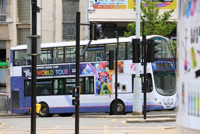 Buses in Sheffield City Centre. Picture: Chris Etchells