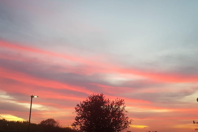 Helen Voyse took this photo of a 'beautiful sunset' from her back garden.