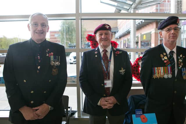 Members of the Royal British Legion at Crystal Peaks
L-R Phil Thicket, Mick Wattam, Adrian Simmons