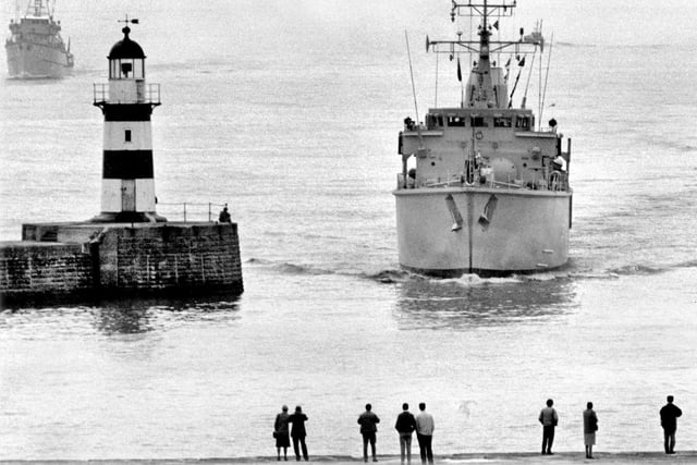 Ships from Nato’s international Standing Naval Force Channel Fleet paid a visit to Seaham in May 1989. Here are two minesweepers are pictured arriving at the docks.