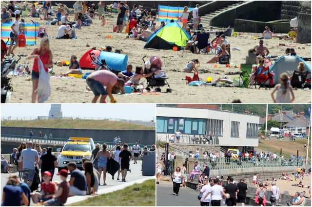Large numbers of people flocked to Seaburn and Roker beaches to make the most of the hot weather.