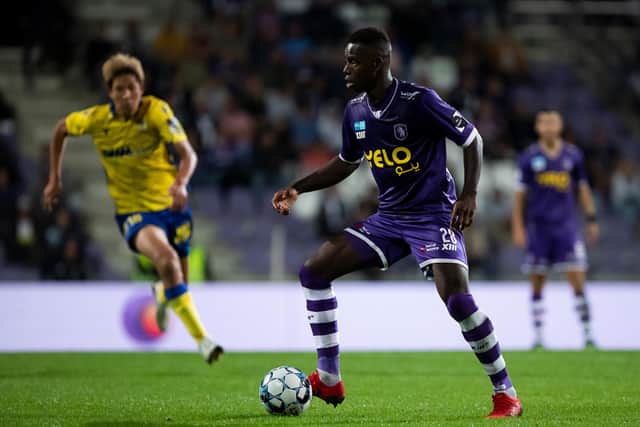 Beerschot's Ismaila Cheikh Coulibaly pictured in action during a soccer match between Beerschot VA and STVV Sint-Truidense VV: KRISTOF VAN ACCOM/BELGA MAG/AFP via Getty Images