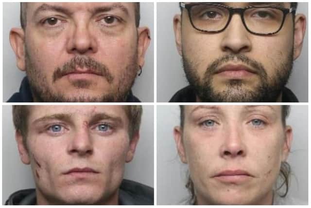 The defendants pictured have all been brought to justice in the past few weeks.
Top row, left to right: Alun Sutton; Emilio Calderon
Bottom row, left to right: Kian Thorpe; Megan Bramhall