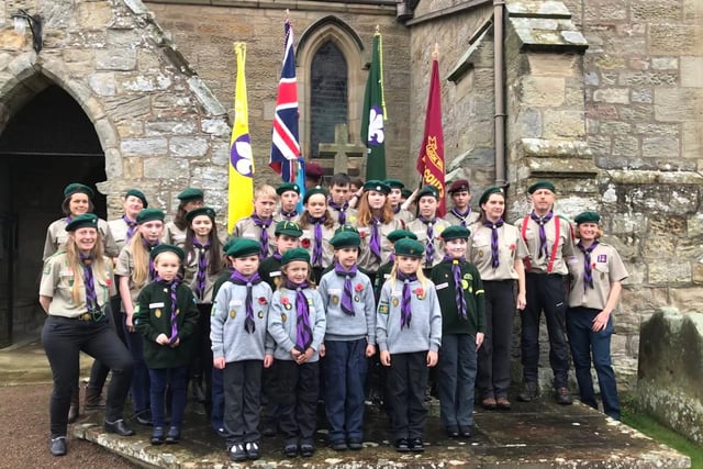 1st Whittingham BP Scout Group on parade.