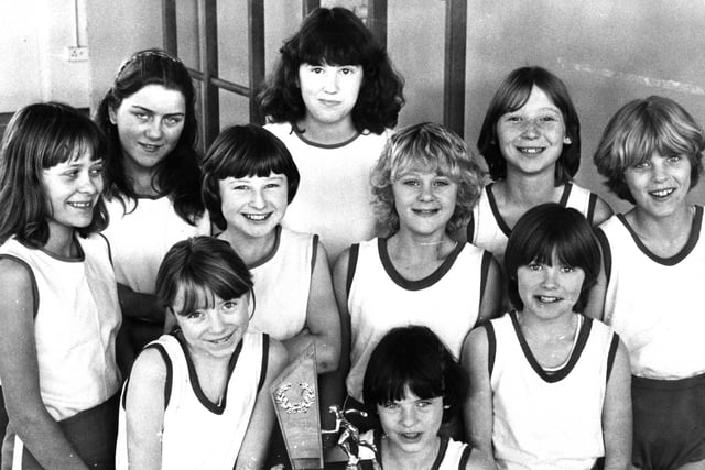 The Redwell Comprehensive School Cross County team champions in 1981.  Pictured back, left to right, are Fiona Nicholson, Alyson Lincoln, Dawn Tate, Centre, left to right: Lorraine Johnson, Karen Gibbs, Lindsay Young, Leah Marshall.  Front, left to right: Debra Flood, Nicola Stephenson and Julie Hatch.