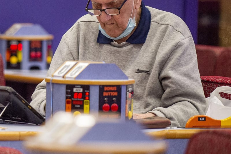 This gentleman was fully concentrated on his numbers as he played at Buzz Bingo in Edinburgh.
