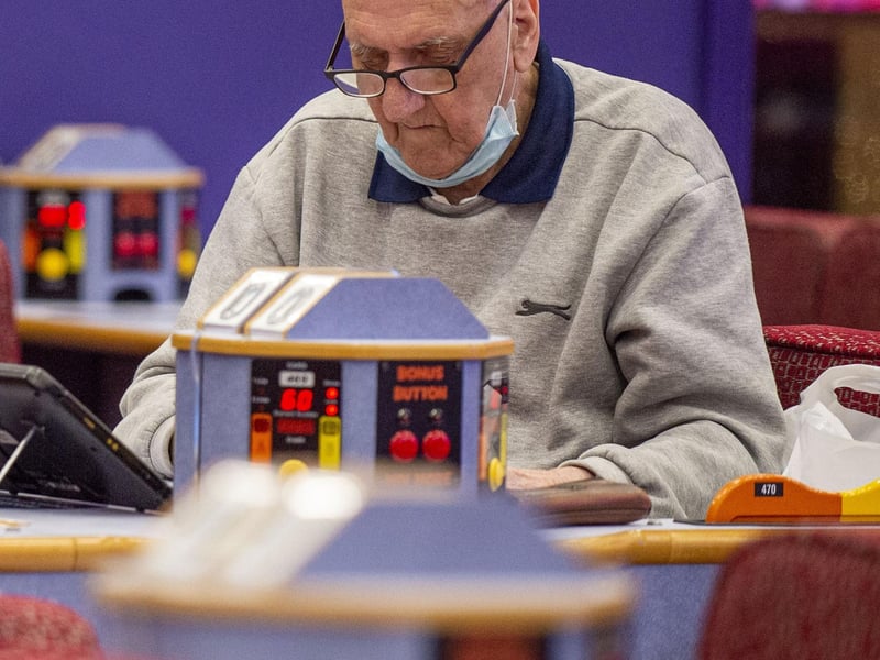 This gentleman was fully concentrated on his numbers as he played at Buzz Bingo in Edinburgh.