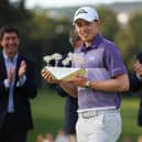 Matthew Fitzpatrick of England poses with the trophy after winning The Estrella Damm N.A. Andalucia Masters at Real Club Valderrama on October 17, 2021 in Cadiz, Spain. (Photo by Angel Martinez/Getty Images)