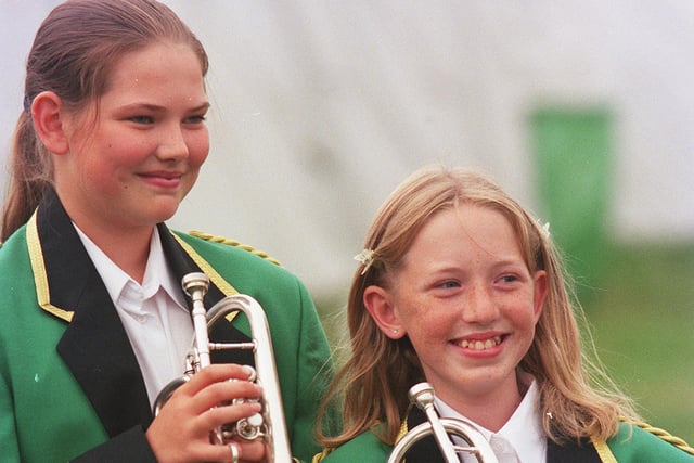 Dawn Sellors, 12, and Nicola Beeston, 11, of the Bakewell Silver Band who were performing at the opening ceremony.