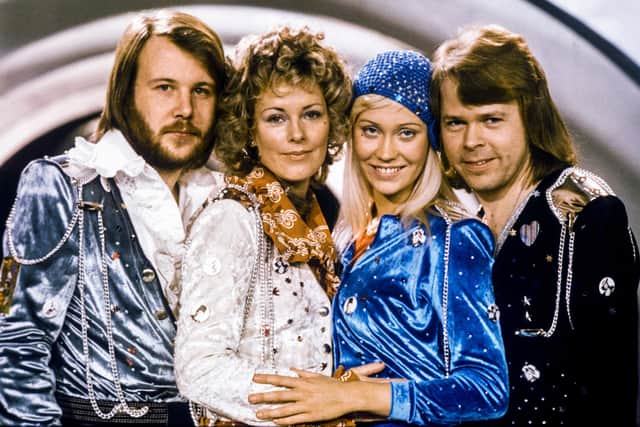 Picture taken in 1974 in Stockholm shows the Swedish pop group Abba when they won Eurovision.