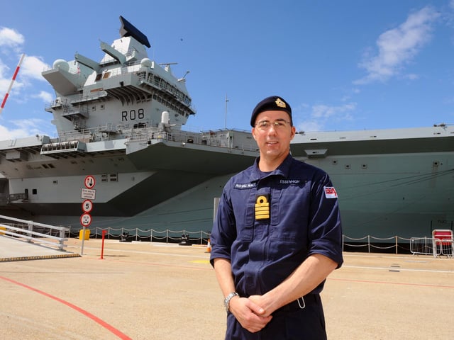 Captain Angus Essenhigh, commanding officer of HMS Queen Elizabeth. Picture: (020720-877)