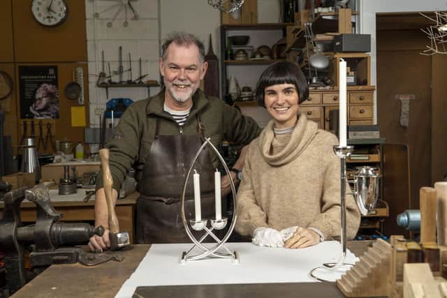 Sheffield father and daughter silversmiths Kat and Brett Payne. Picture Scott Merrylees
