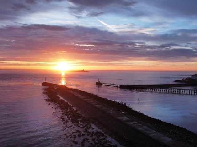 A picturesque view at Amble Harbour.