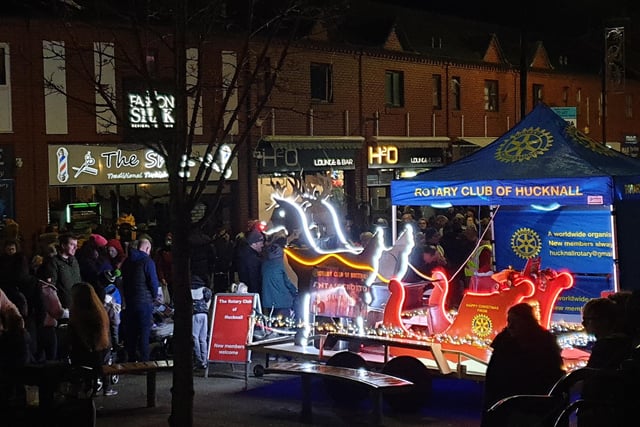 The Hucknall Rotary Club Santa's sleigh on High Street