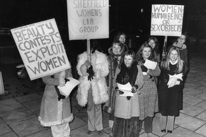 Women's Liberation protest against a beauty contest, 1973 (Picture Sheffield ref no S35350