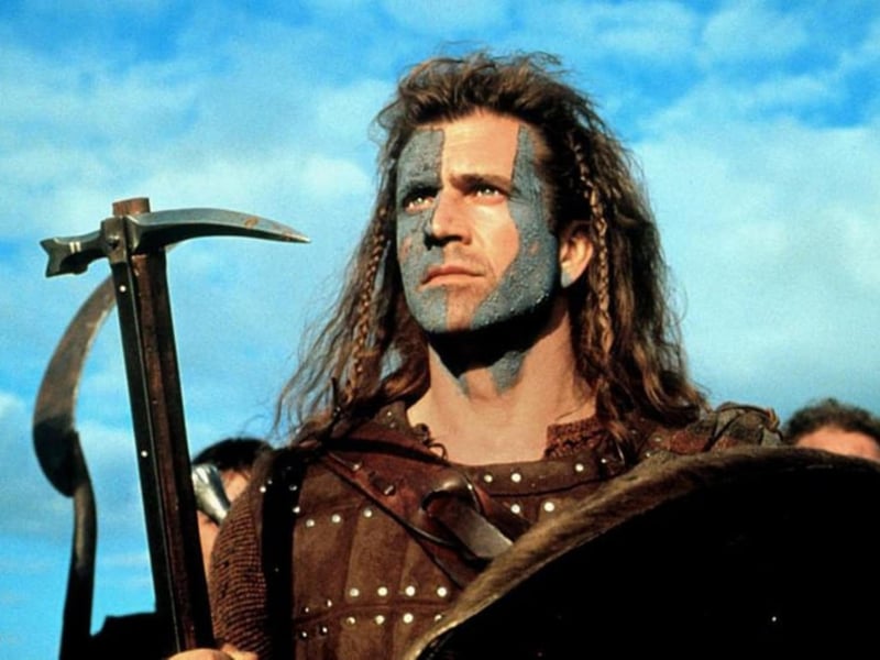 Braveheart, the mid-1990s Scottish historical epic starring Mel Gibson, had a tartan specifically designed for the film by Gordon Cavell of the Islay Woollen Mill and Charles Knode from Shepperton Studios' wardrobe department. The story goes that Knode sent Cavell a piece of clothing and asked him to create a tartan design from it that could also be used as a tweed.