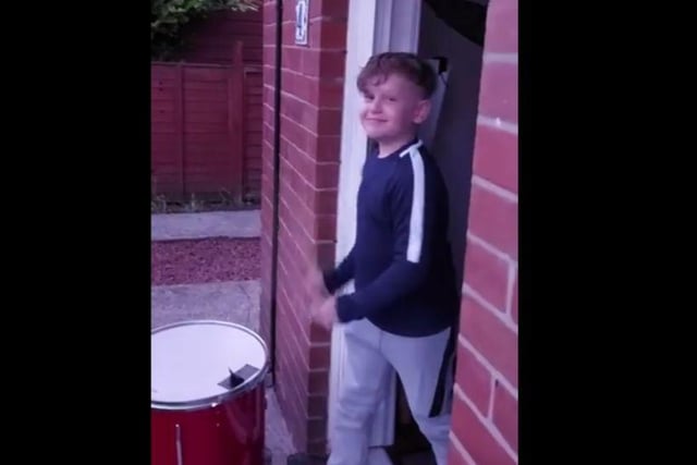 Carrie Archibald from Ryhope sent in a video of her son Kane showing his support with his drum set.