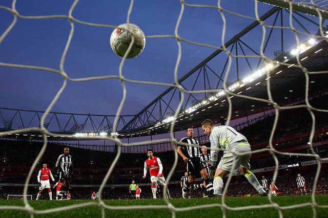 LONDON - JANUARY 26:  Nicky Butt of Newcastle United headers past his keeper Shay Given for an own goal during the FA Cup Sponsored by e.on Fourth Round match between Arsenal and Newcastle United at the Emirates Stadium on January 26, 2008 in London, England.  (Photo by Mike Hewitt/Getty Images)