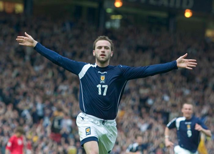 Nomadic forward would become a national hero with a wondergoal against France in the following campaign, but scored to ease off tension against Moldova. Now a TV pundit after retiring. Latterly a coach under Alex McLeish's second spell in charge.