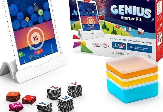 The Genius Starter Kit for iPad is perfect for kids aged five to 11, and comes with five different games that explore the world of numbers, words, puzzles, art and more. The Osmo Genius Starter Kit retails for £100 at Hamleys.