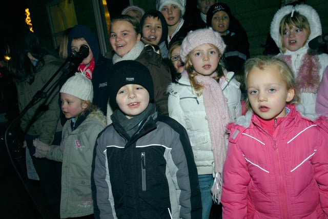 Children from Gorseybrigg School carol singing at St Andrew's Community Church, Dronfield Woodhouse in 2007