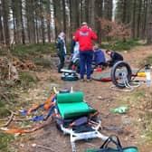 Rescuers attending the incident in Grenoside Woods.
