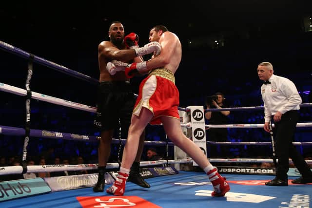 David Price in action against Kash Ali during their heavyweight bout at M&S Bank Arena in March 2019 in Liverpool. (Photo by Jan Kruger/Getty Images).