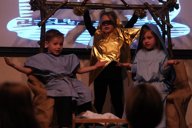 Whoops-a-Daisy Angel nativity performance at St Ann's Catholic Primary School, Stocksbridge, 2014. Picture: Andrew Roe