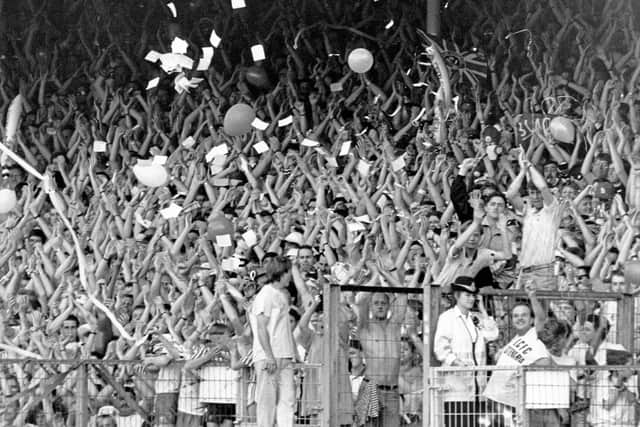 Blades fans at Filbert Street for Sheffield United v Leicester City - 5 May 1990