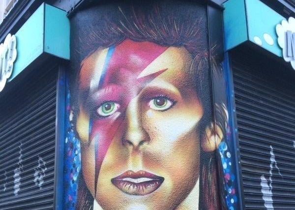 This mural of David Bowie was created on Division Street but has since been removed.