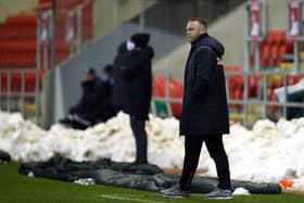 Derby County manager Wayne Rooney accused Rotherham United of being disrespectful following his side's defeat to the Millers at the at the AESSEAL New York Stadium last night. Photo: Nigel French/PA Wire.