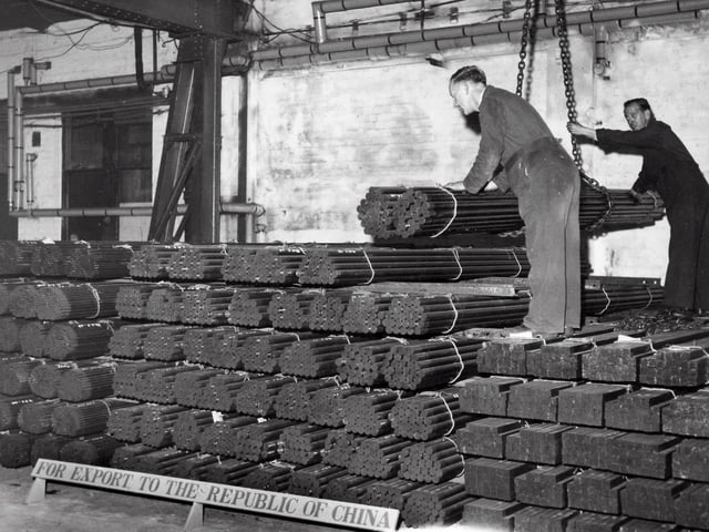 A 450 ton consignment of stainless steel being shipped to China from the Staybrite Works of Firth Vickers