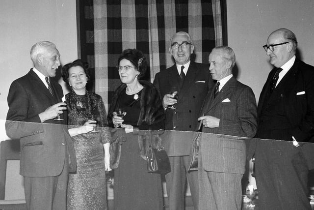 Members of the St Bernards Ward Progressive Association at a wine party held in the University Staff Club, in Chambers Street, in February 1964.